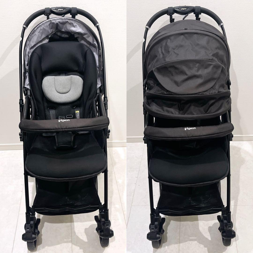 ピジョン Suuuto SB2 ベビーカー 両対面式 オールブラック 極美品