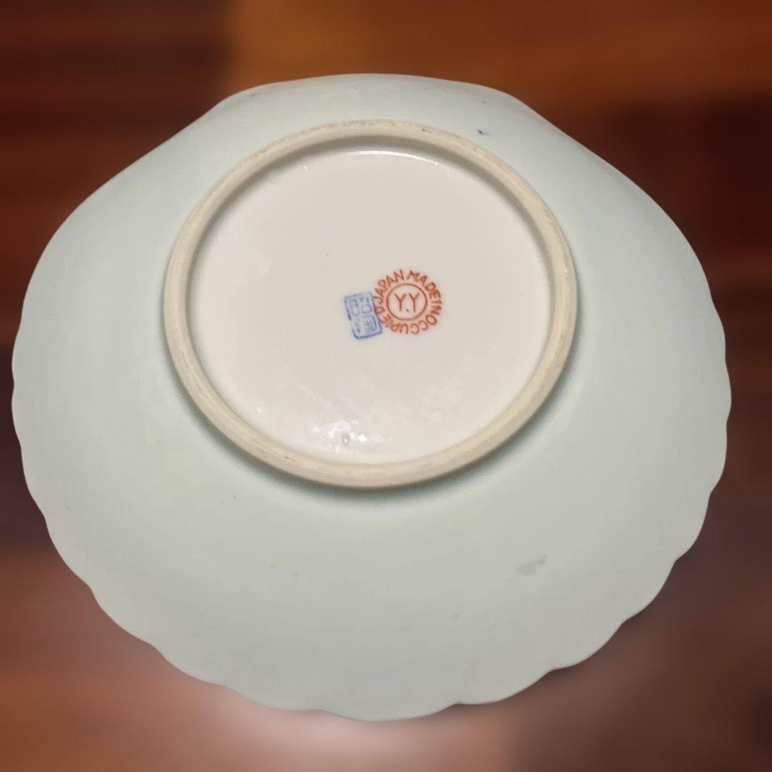 富士山と舟の貝殻型皿、オキュパイドジャパン時代