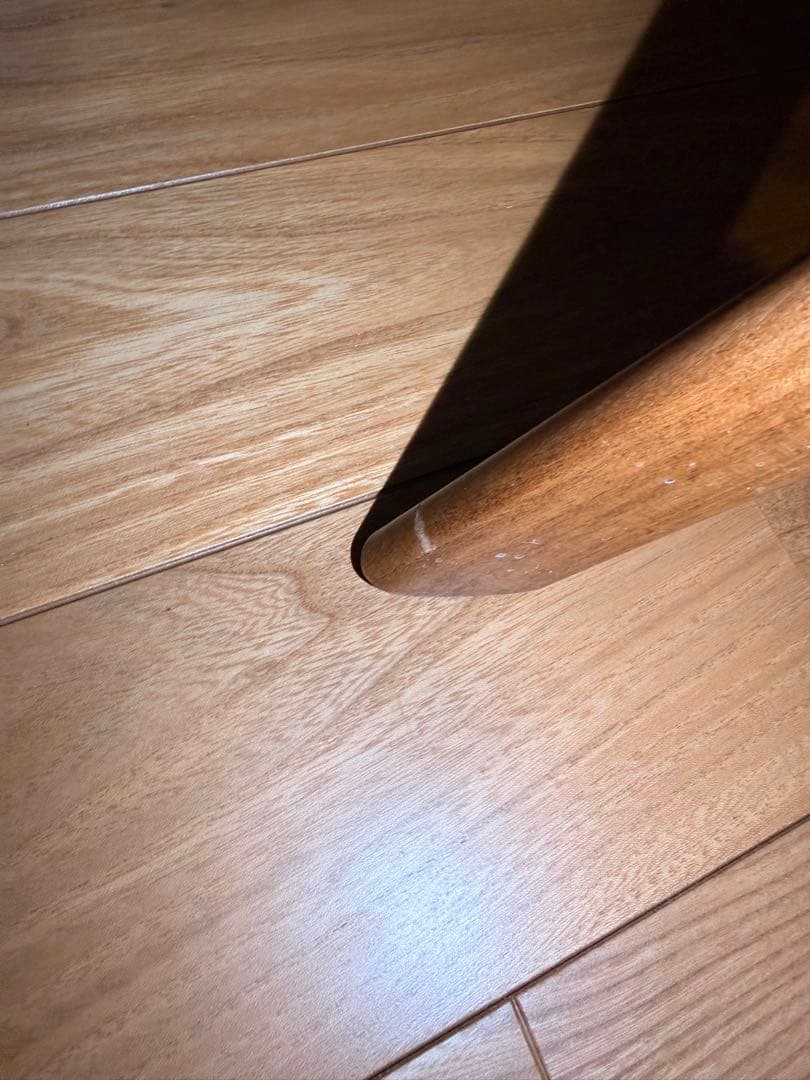 円形ダイニングテーブル ガラス天板 木製脚