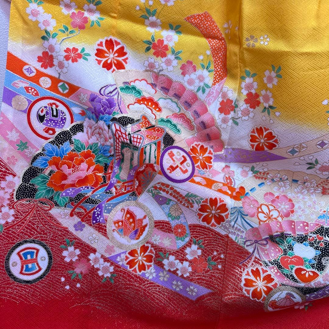 七五三 7歳　女児　お着物フルセット　黄色系