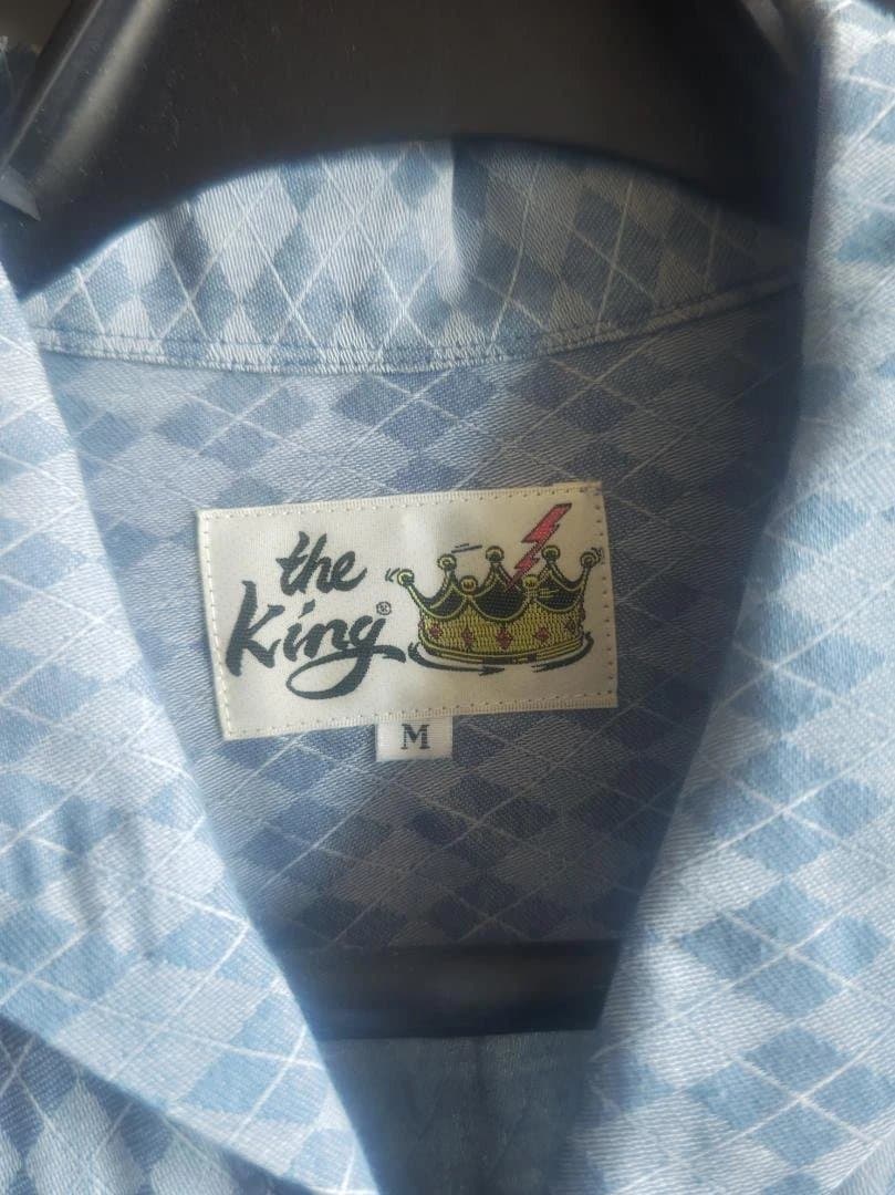 ロカビリー　the King ダイヤモンドパターンシャツ M