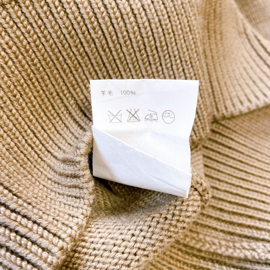 ハイクHYKE 上質ウール羊毛100% Vネックニット ブラウン　1