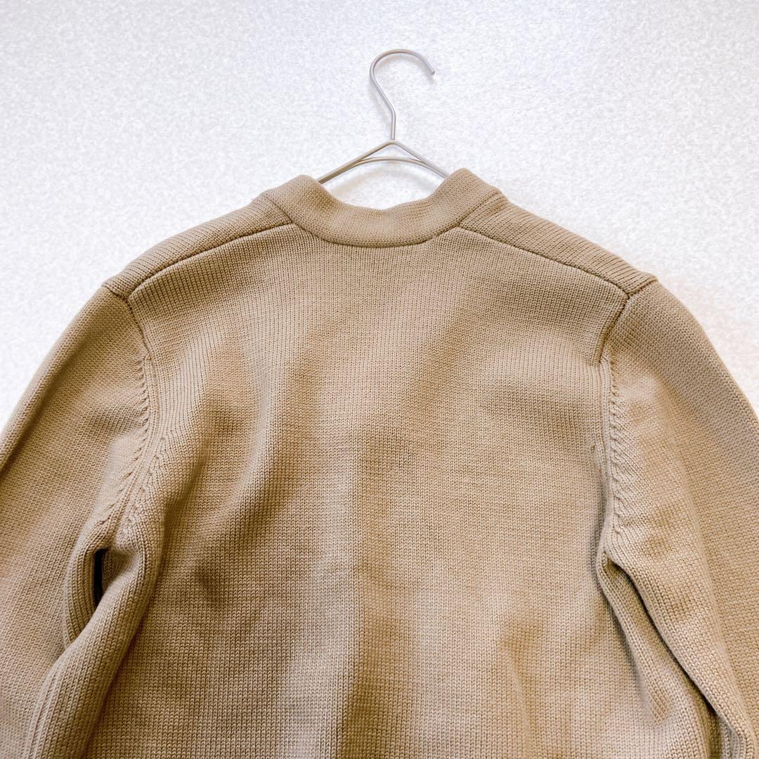 ハイクHYKE 上質ウール羊毛100% Vネックニット ブラウン　1