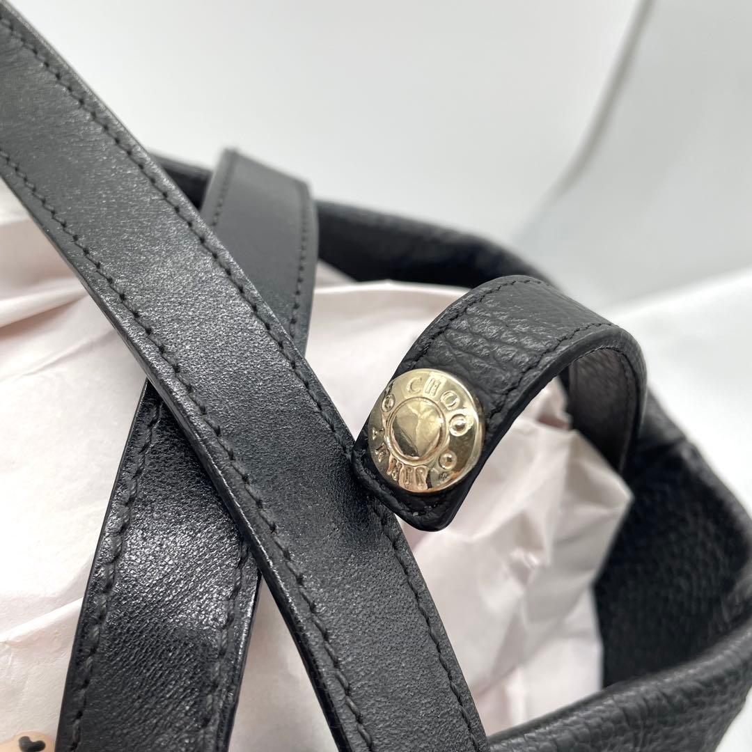 【極美品】ジミーチュウ　トートバッグ　エンボス　ピムリコ　レザー　黒　A4可