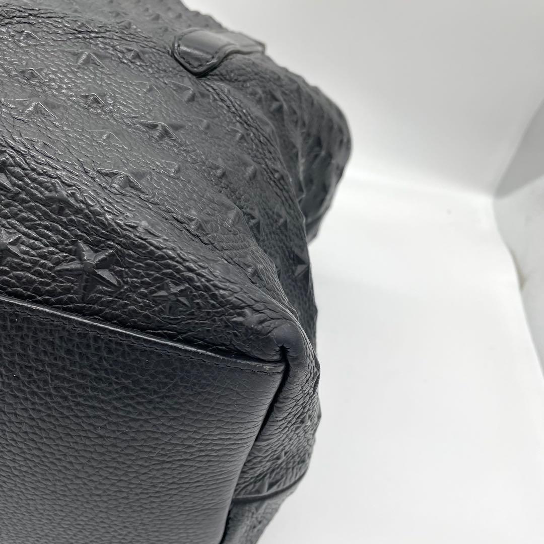 【極美品】ジミーチュウ　トートバッグ　エンボス　ピムリコ　レザー　黒　A4可