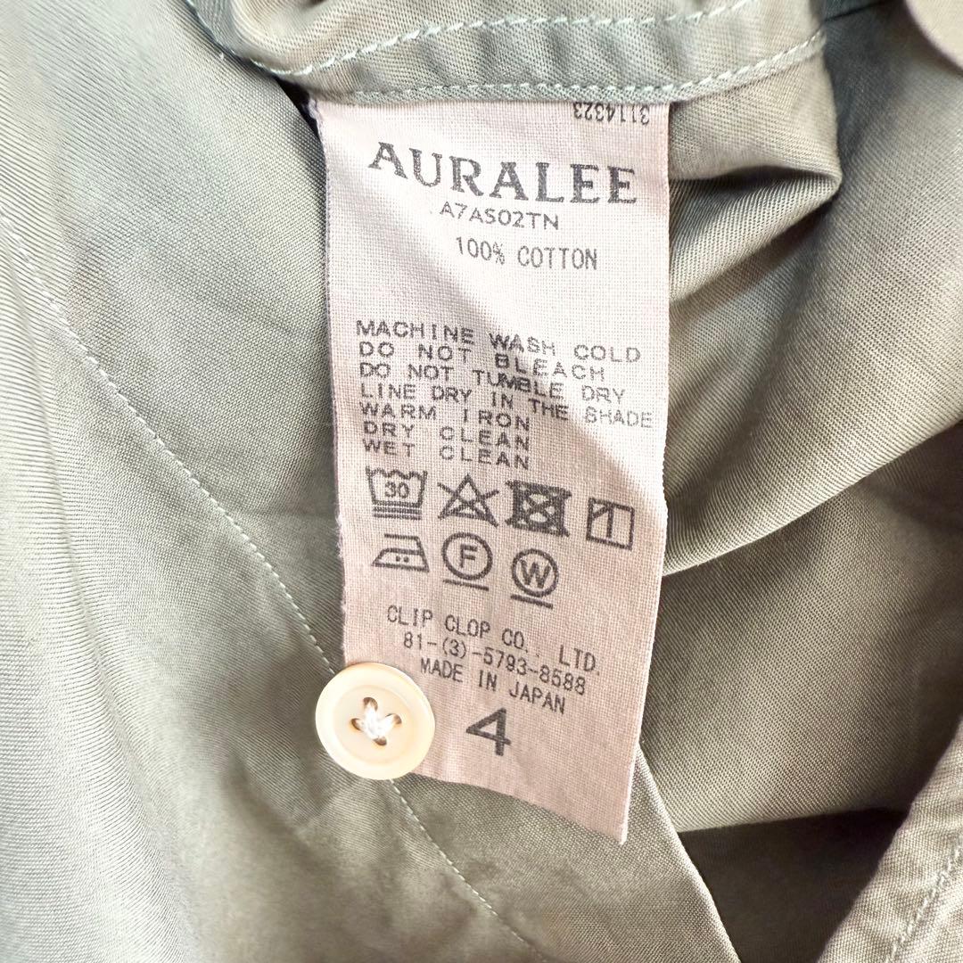 サイズ4 ！AURALEE ウォッシュドフィンクスツイルビッグシャツ