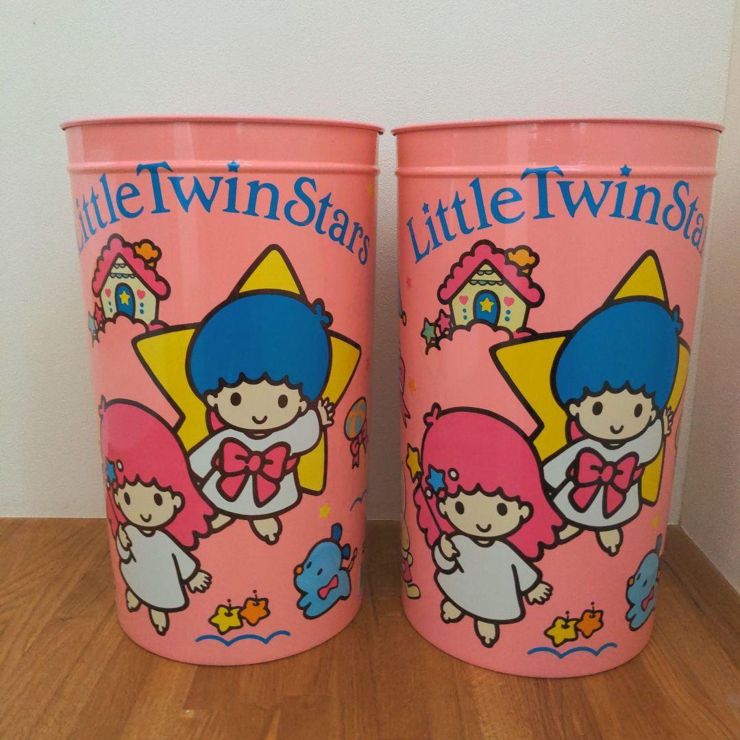 【新品】リトルツインスターズ　キキララ　昭和レトロ　ごみ箱 　スチール缶
