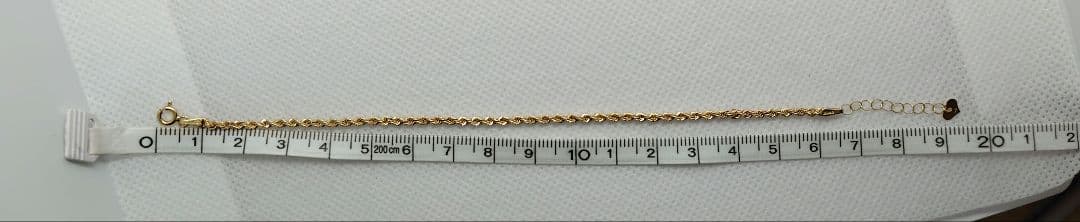 【GSTV】 K18 YG ロープチェーン ブレスレット