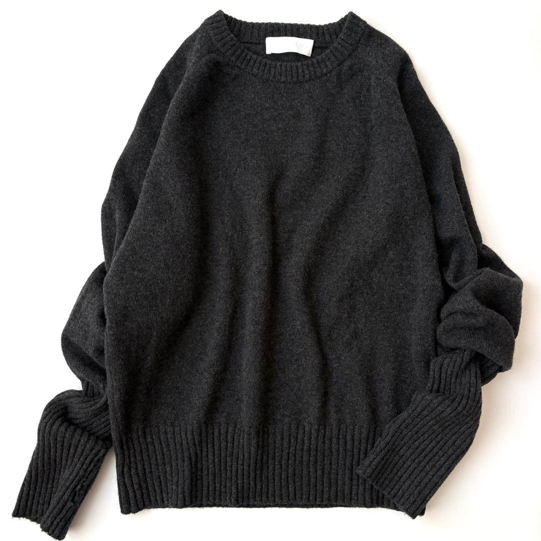 AP STUDIO エーピーストゥディオ ニット クルーネック ウール グレー