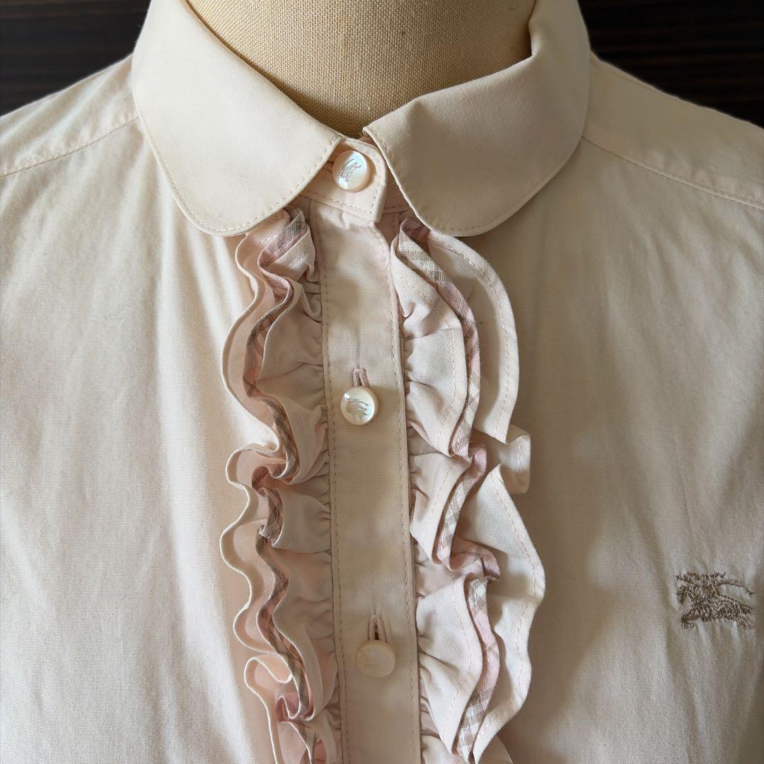 バーバリー フリルギャザー 半袖ブラウス