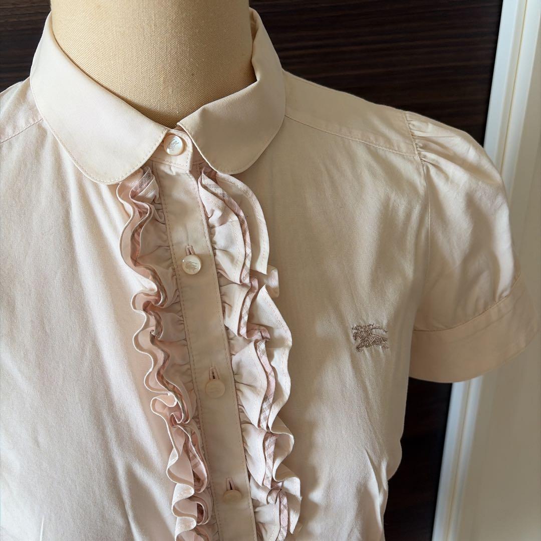 バーバリー フリルギャザー 半袖ブラウス