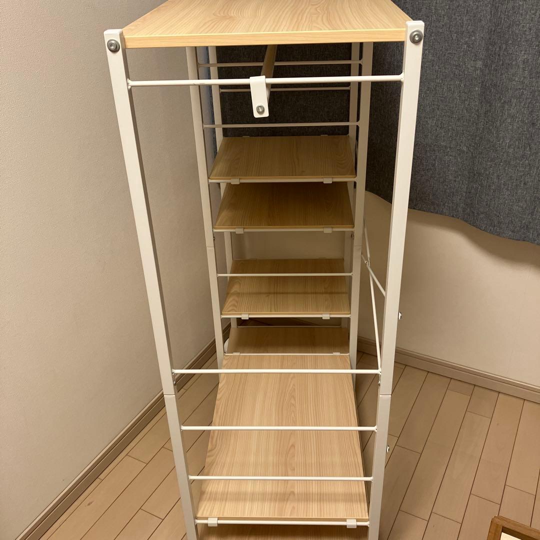 【9月末販売終了します☆大幅値下げ中☆】 収納付きハンガーラック