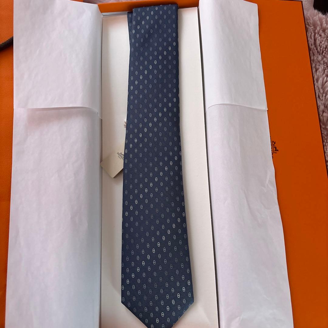エルメスネクタイ　新品未使用　ネイビー