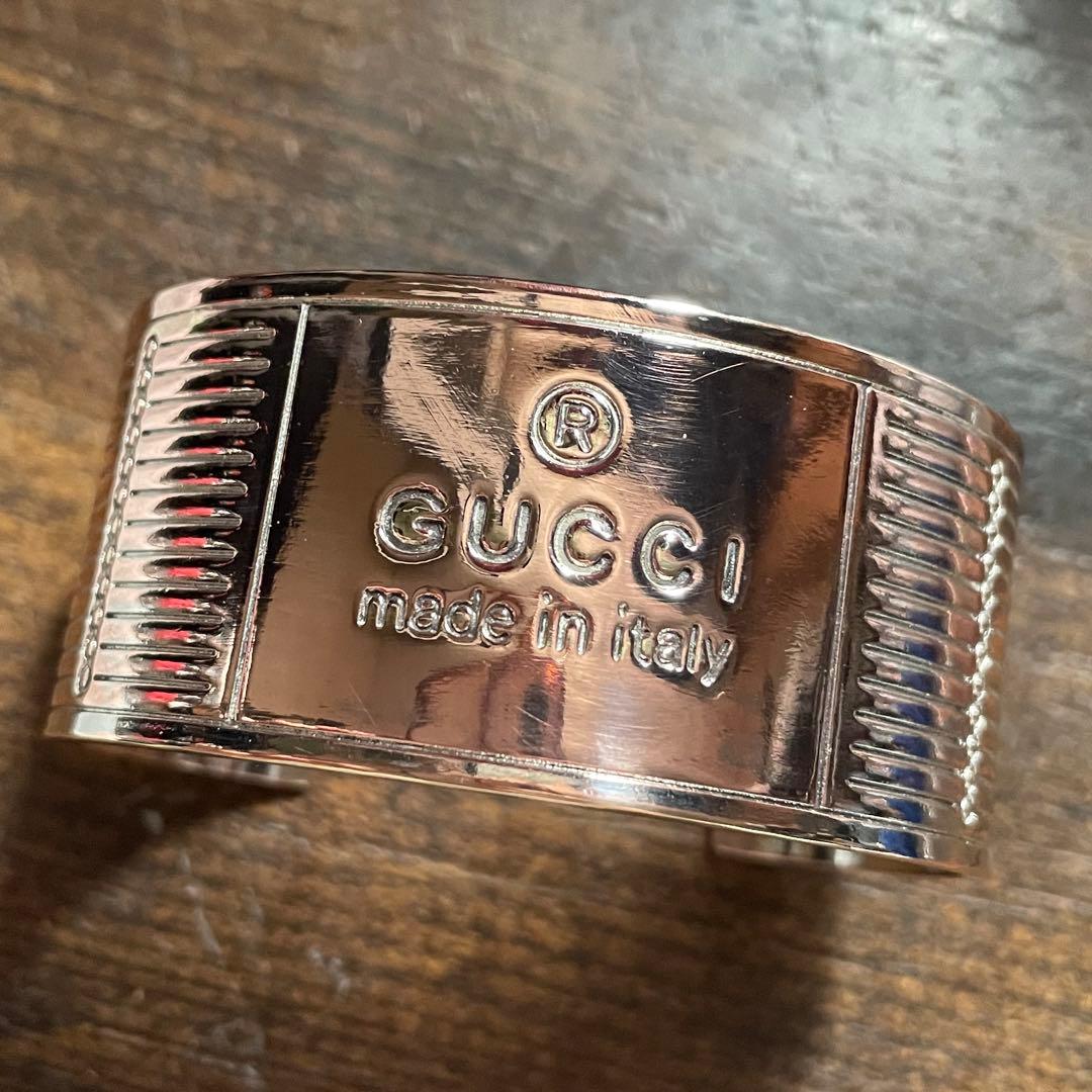 レア　希少　GUCCI ワイド　極太　バングル　シルバー　925 イタリア
