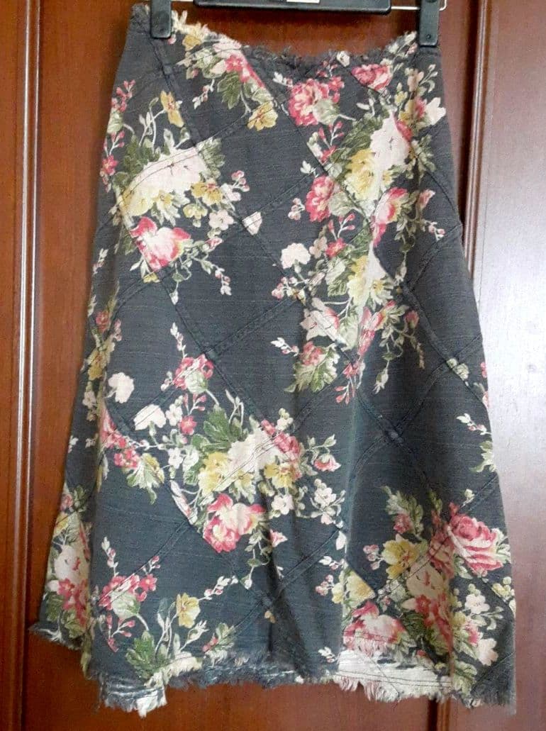 【ジュンヤ ワタナベ】コレクションライン ヴィンテージ 花柄 デニム スカート