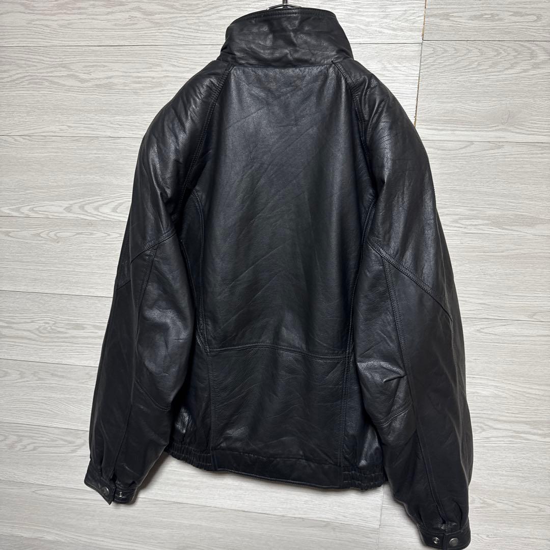 90s WILSONS 本革 オーバーサイズ レザージャケット 中綿 ブラック
