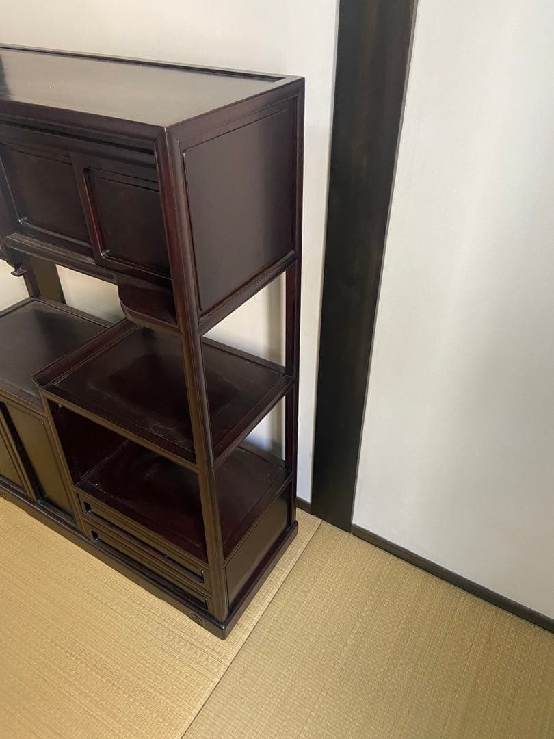 高級　茶箪笥 和家具 茶棚 飾り棚 煎茶道具 唐木 ①