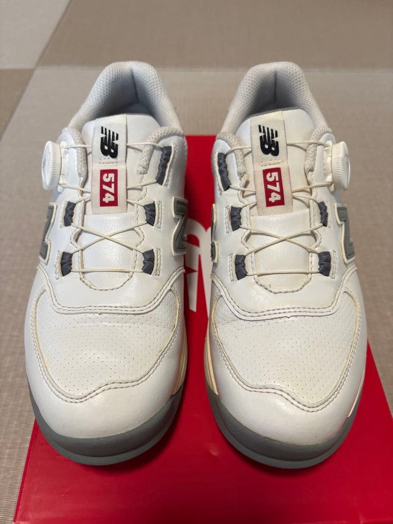 値下げ！New Balance 574 ゴルフシューズ ホワイト23.5cm