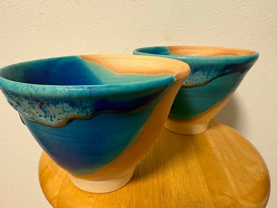 やちむん　うるま陶器　そばマカイ　麺鉢　どんぶり　ペアセット