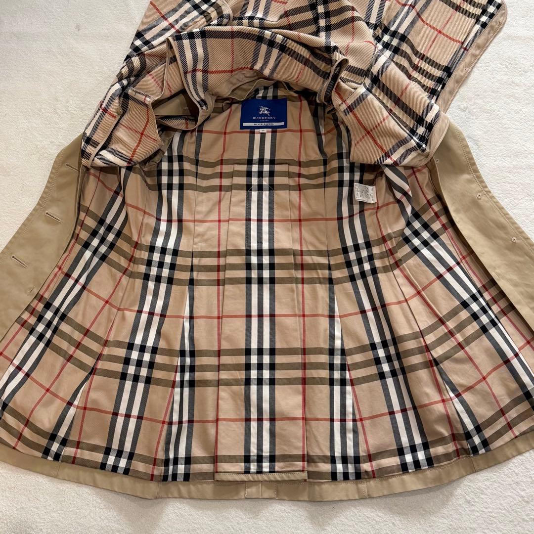 バーバリーブルーレーベル　トレンチコート　ライナー付　ノバチェック　ベージュ　L