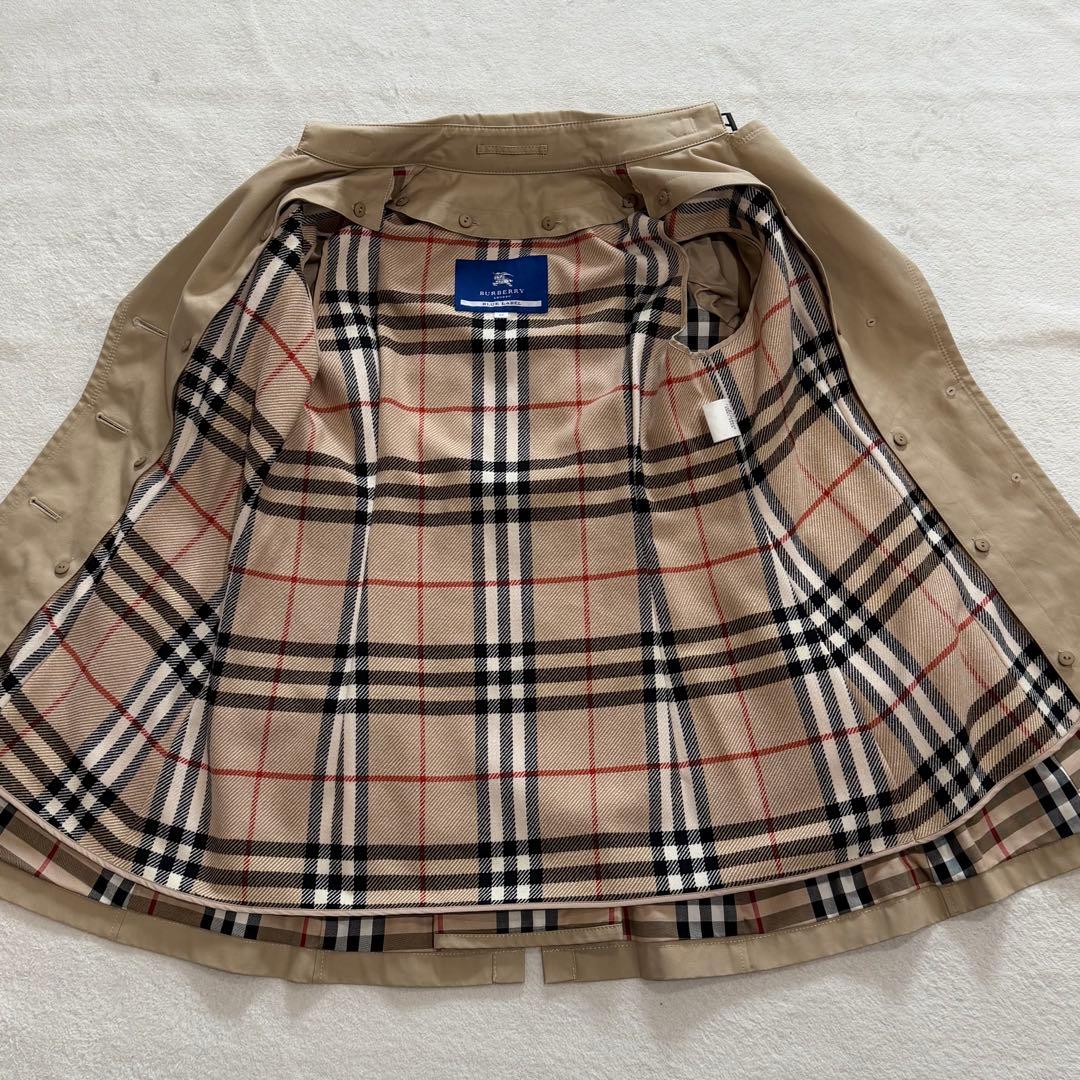 バーバリーブルーレーベル　トレンチコート　ライナー付　ノバチェック　ベージュ　L