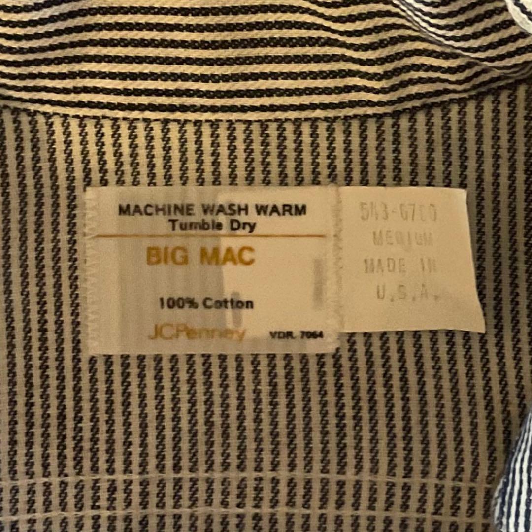 【美品】70s vintage BIG MAC ヒッコリーデニムシャツ長袖　M