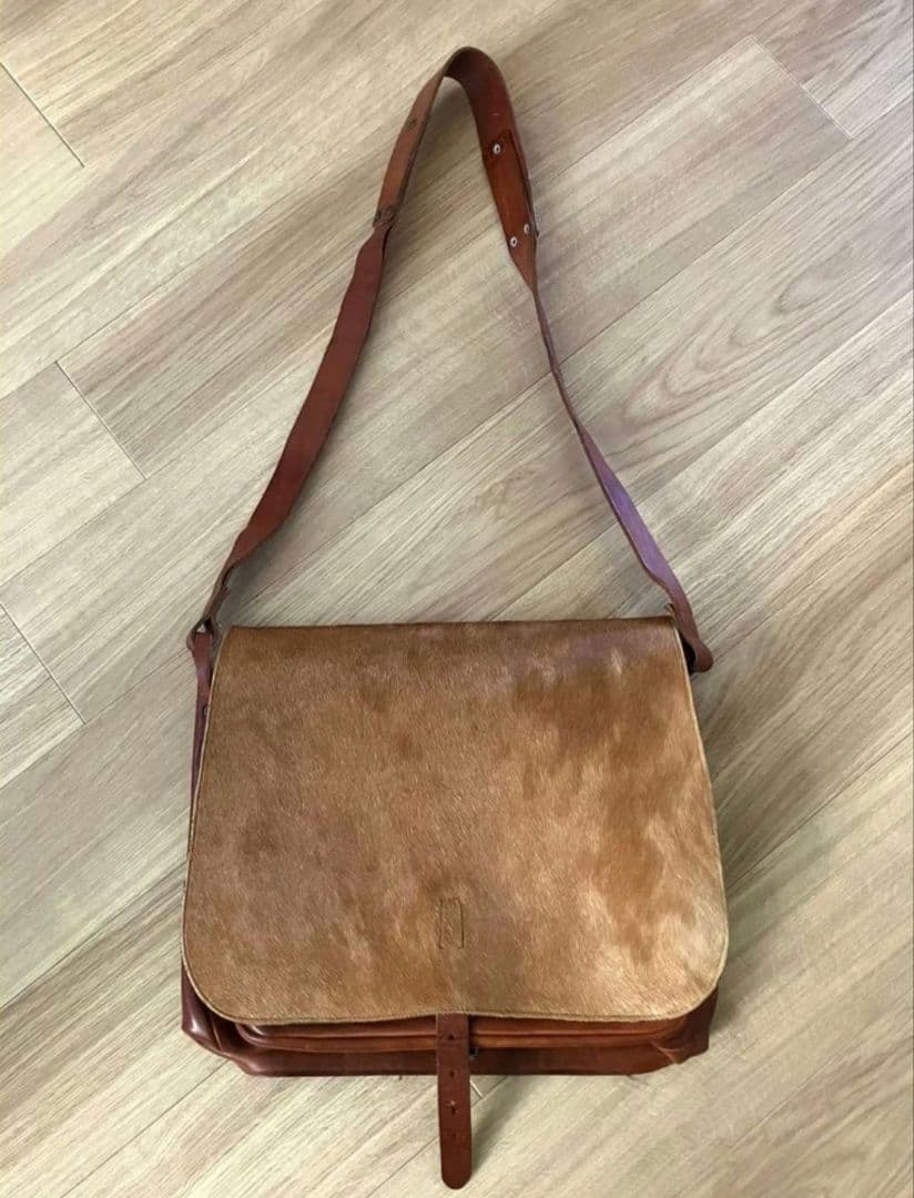 dries van noten ハラコ メッセンジャー バッグ