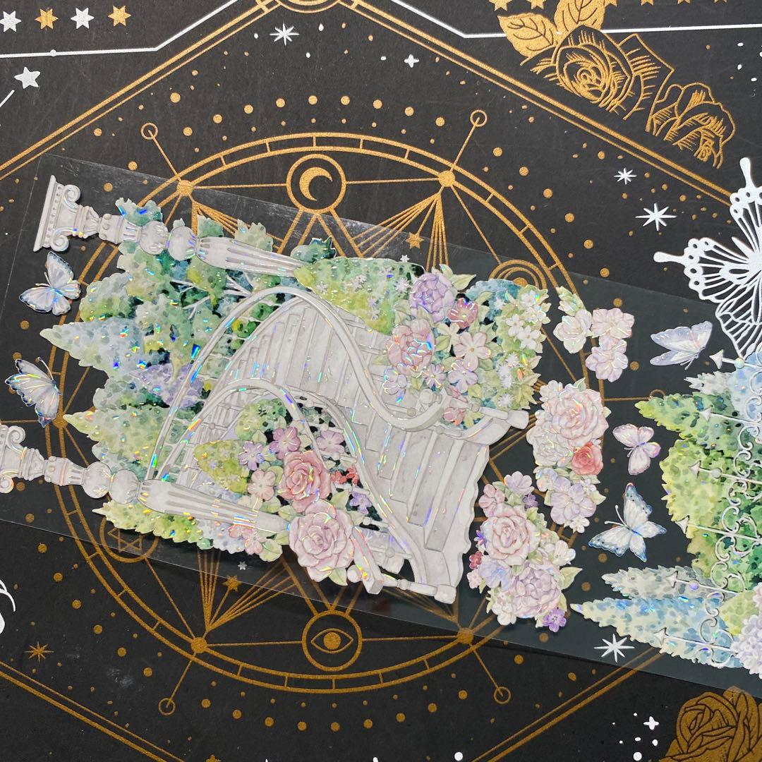 【9272】海外　マステ　中古巻　貝殻光マスキングテープ　残量多め　装飾背景系