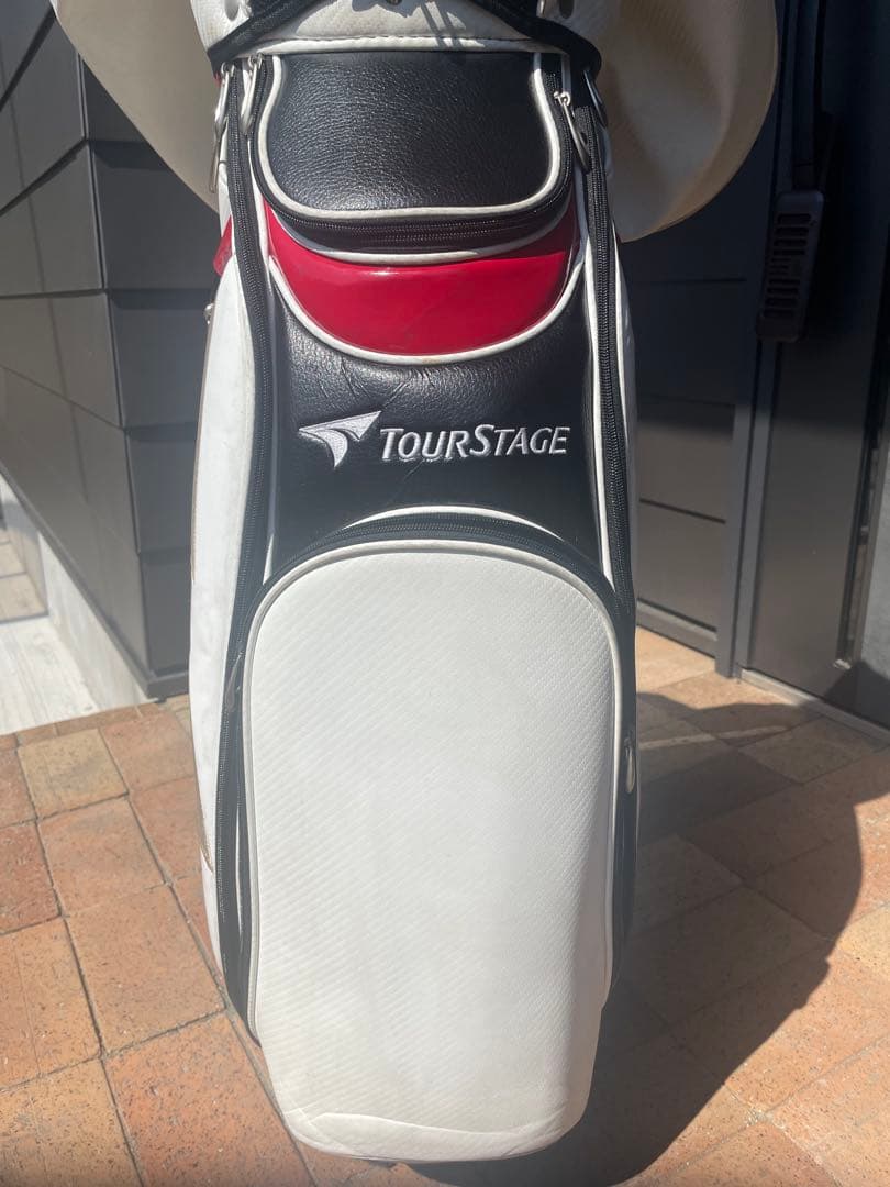 TourStage キャディバッグ ホワイト/ブラック/レッド