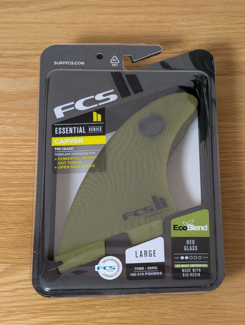 【5本セット】 FCS II CARVER トライ クアッド 5フィンセット