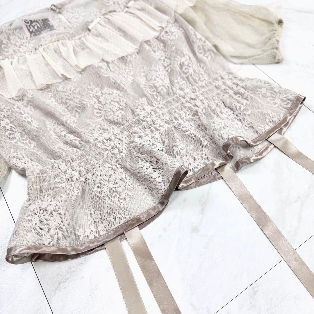 美品 縷縷夢兎 ルルムウ 2020s レース 刺繍 トップス ブラウス