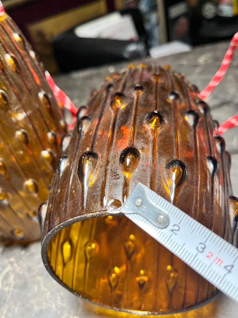 アメリカンヴィンテージライト アンバーガラス製ペンダントランプ レトロペンダント