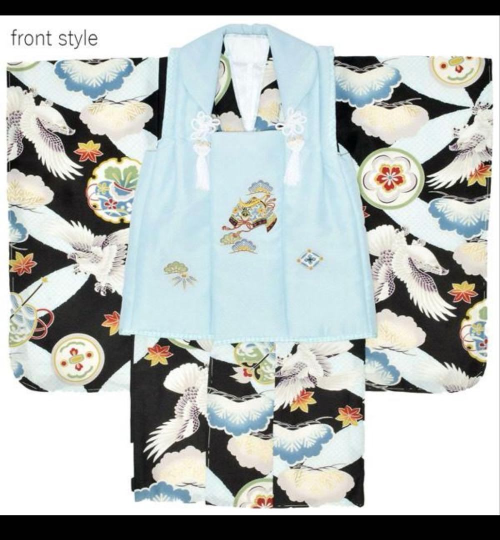 七五三 男の子 3歳 被布セット 小町kids 【鷹と松に七宝】 10点セット