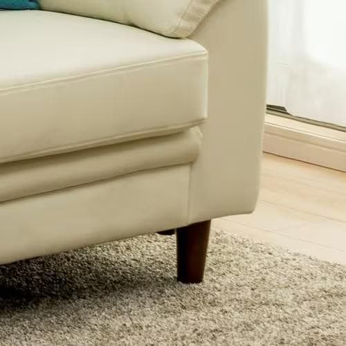 新品同様［3人掛］ソファ 幅209 合成皮革 アイボリー 色