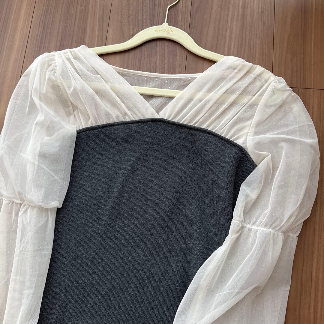 トップス Herlipto Tulle Sleeve Knit Top FOR HER