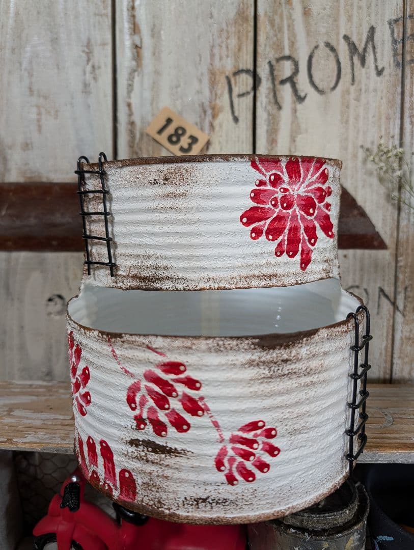 月様♥専用です。183 業務トマト缶2階建てリメ缶