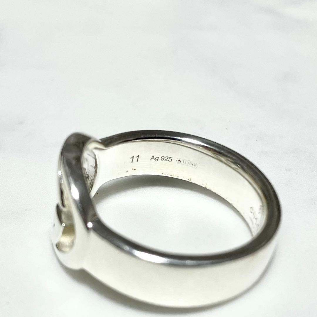 グッチ シルバーリング 925 GG インターロッキング 箱・袋・説明書付き