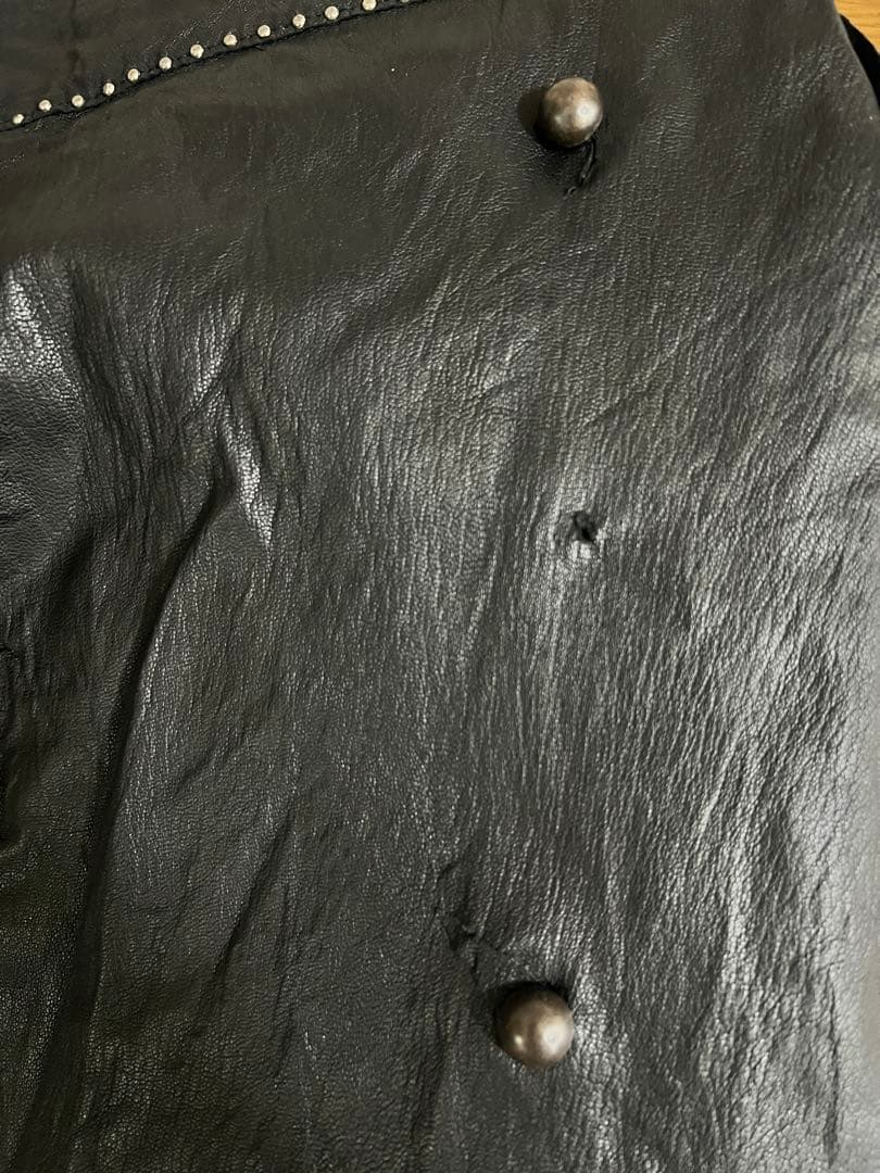 sharespirit レア　本革スカート　スタッズとチェーンデザイン