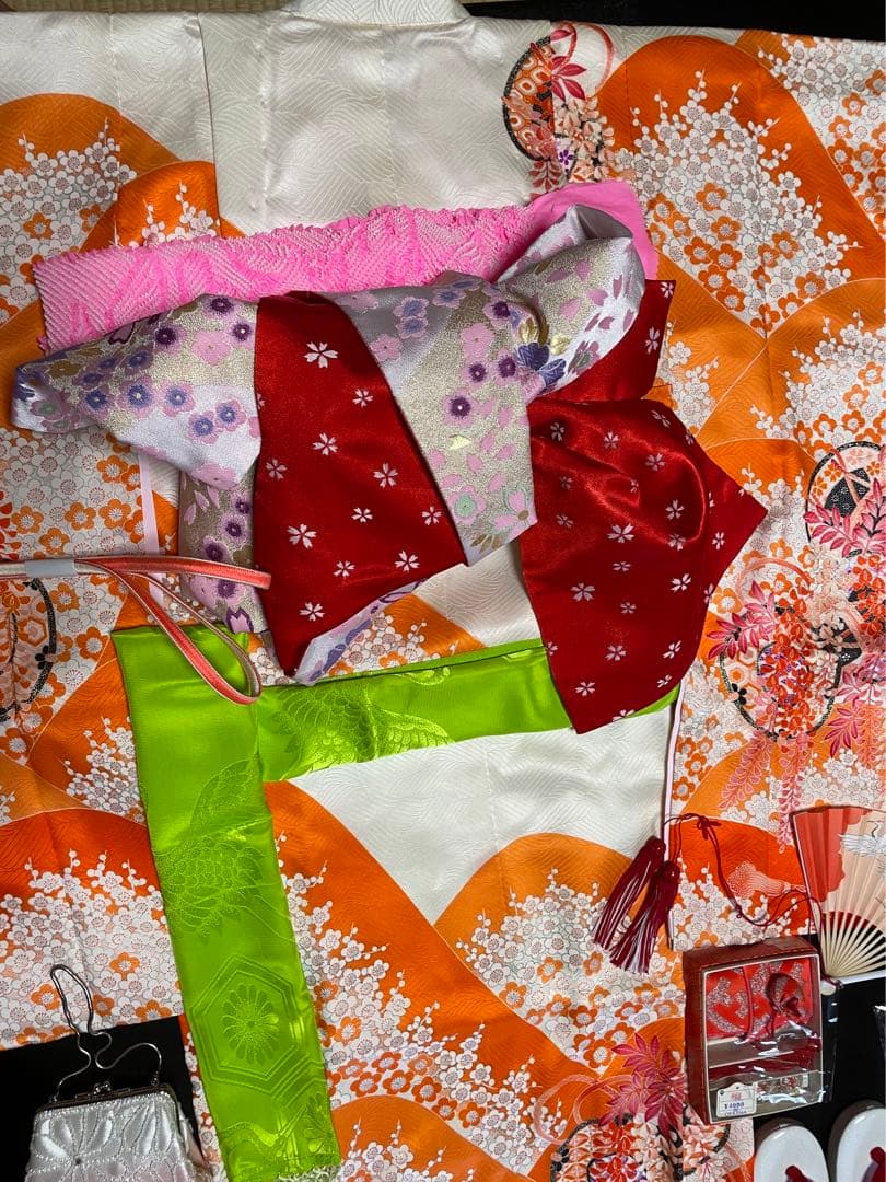 再値下　新品　七五三　6歳7歳 8歳　140㎝　草履21㎝　正絹着物　四つ身着物