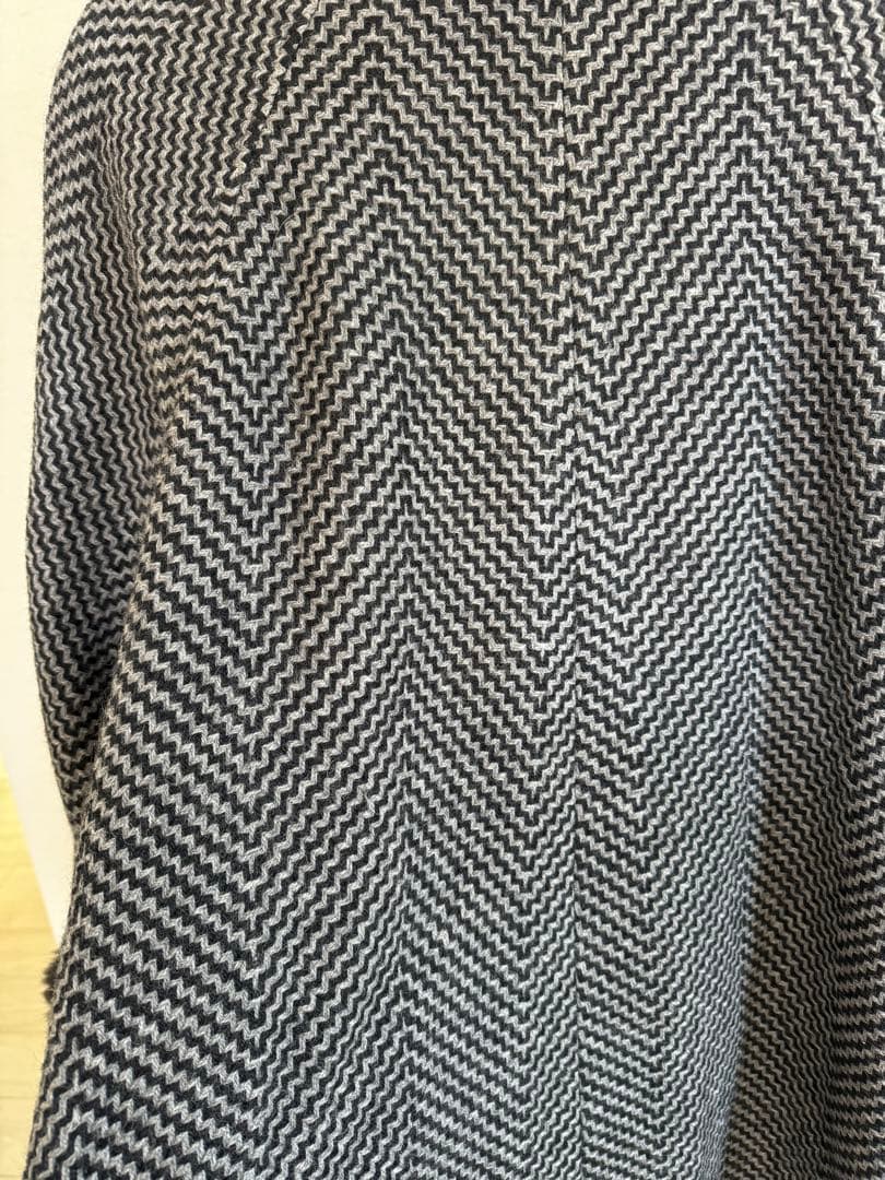 Chloé ヘリンボーンファー付きロングコート 40