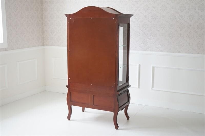 マホガニーの温もり｜ガラス キャビネット ＢＲ　ブラウン幅79ｃｍ高さ154ｃｍ