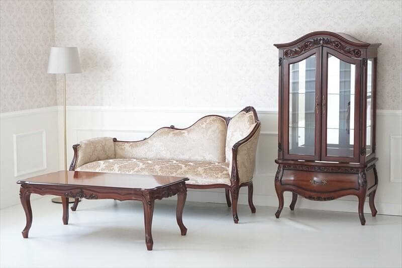 マホガニーの温もり｜ガラス キャビネット ＢＲ　ブラウン幅79ｃｍ高さ154ｃｍ