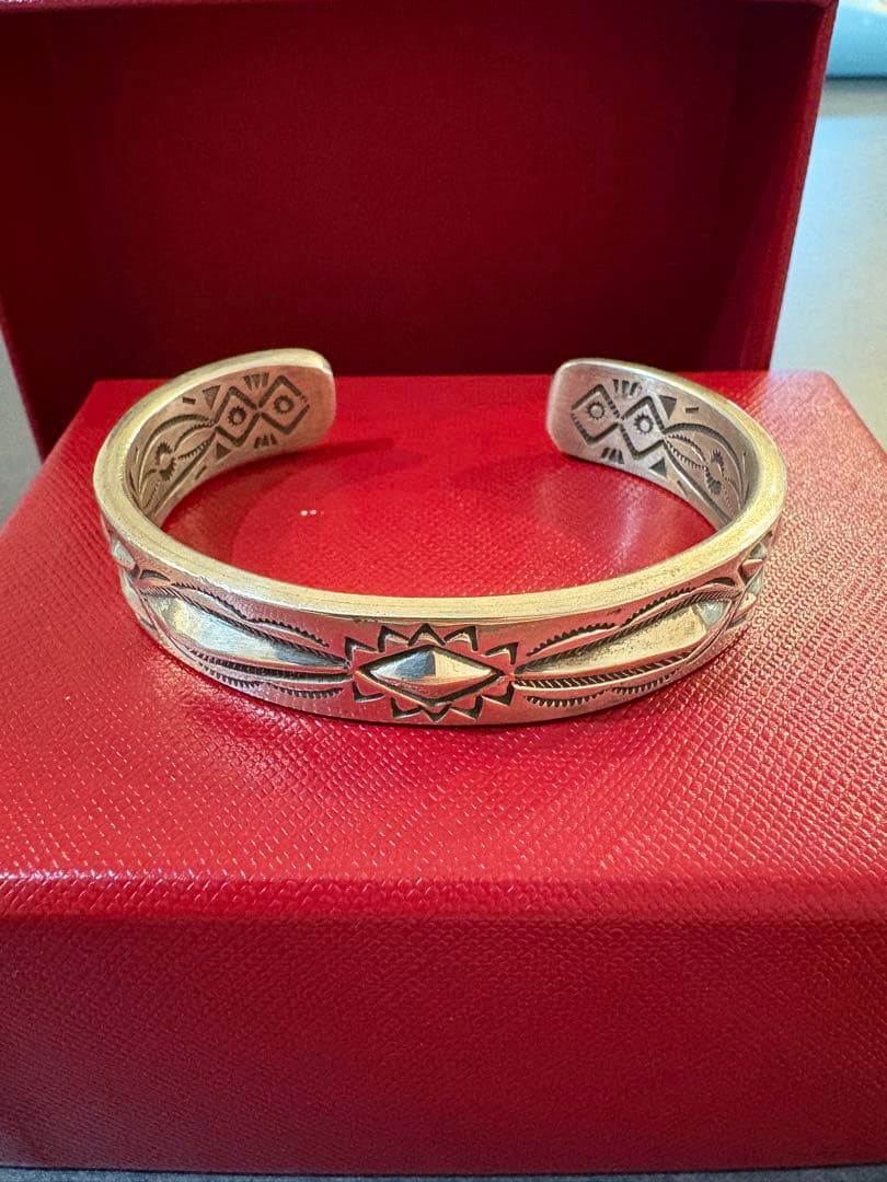 インディアンジュエリー　レイアダカイ　ダブルスタンプ　バングル