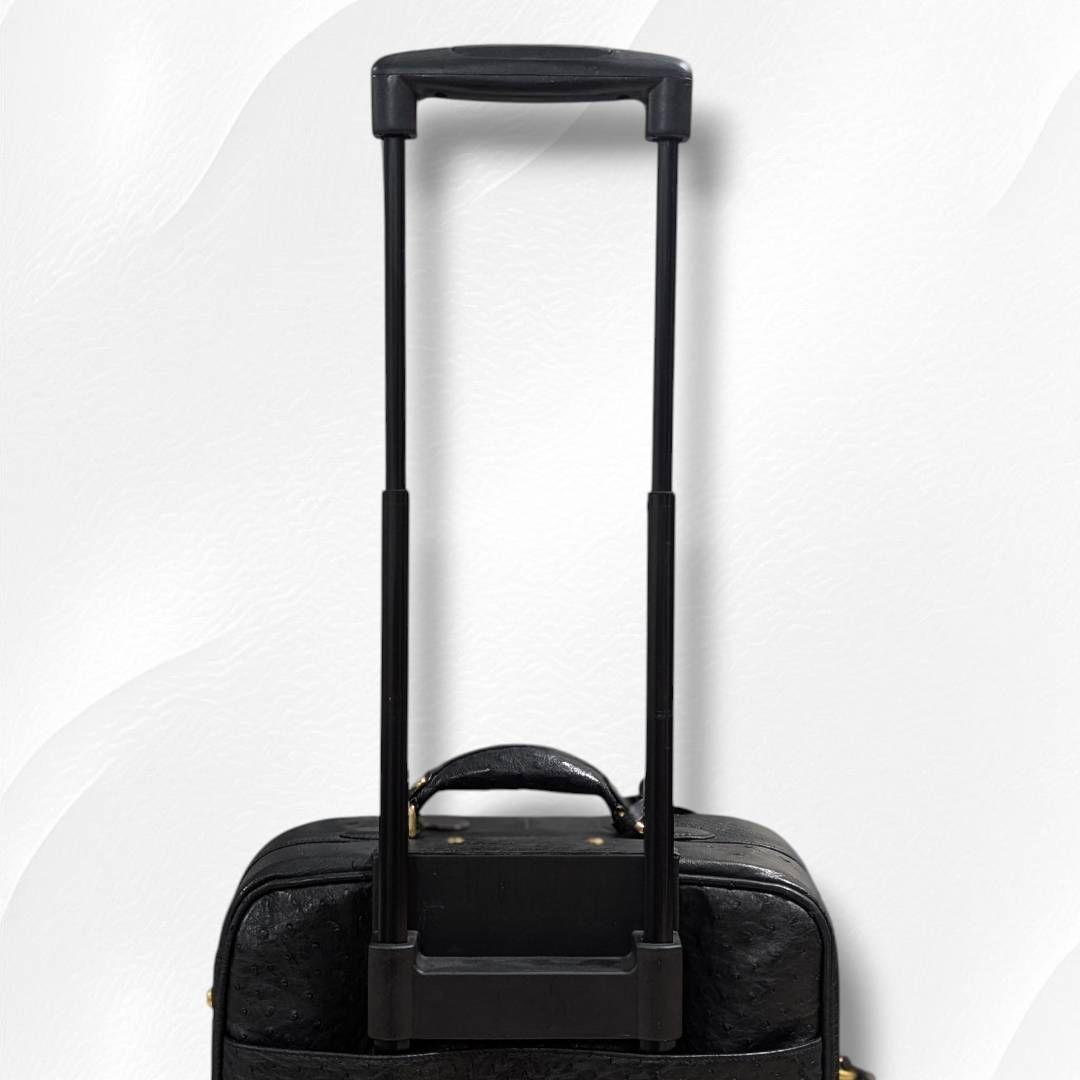 【JRA認定・希少】オーストリッチ キャリーケース 高級レザー 黒 ビジネス