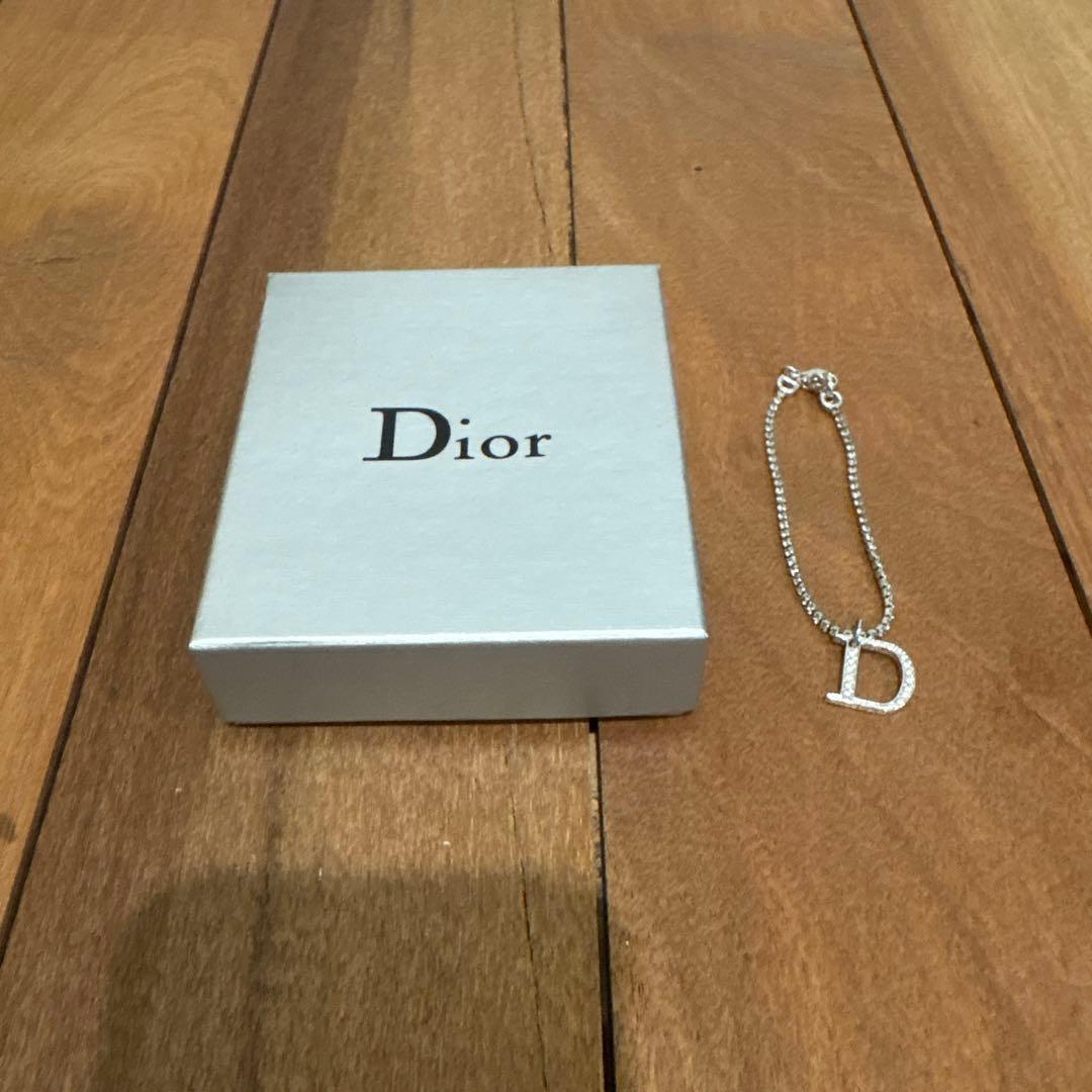【未使用品】Dior Dロゴ ストーン ブレスレット シルバーカラー　保証書付