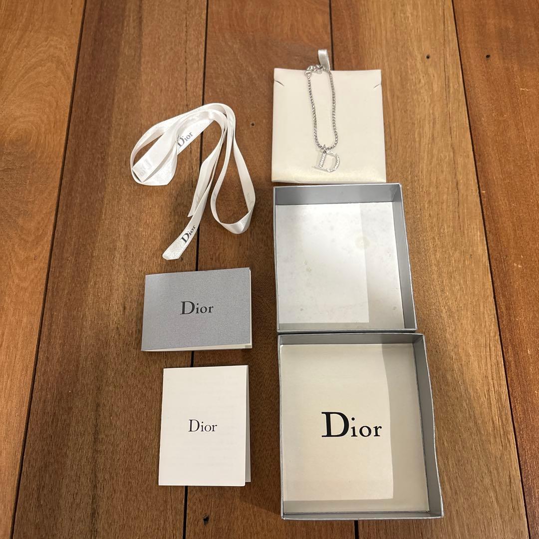 【未使用品】Dior Dロゴ ストーン ブレスレット シルバーカラー　保証書付