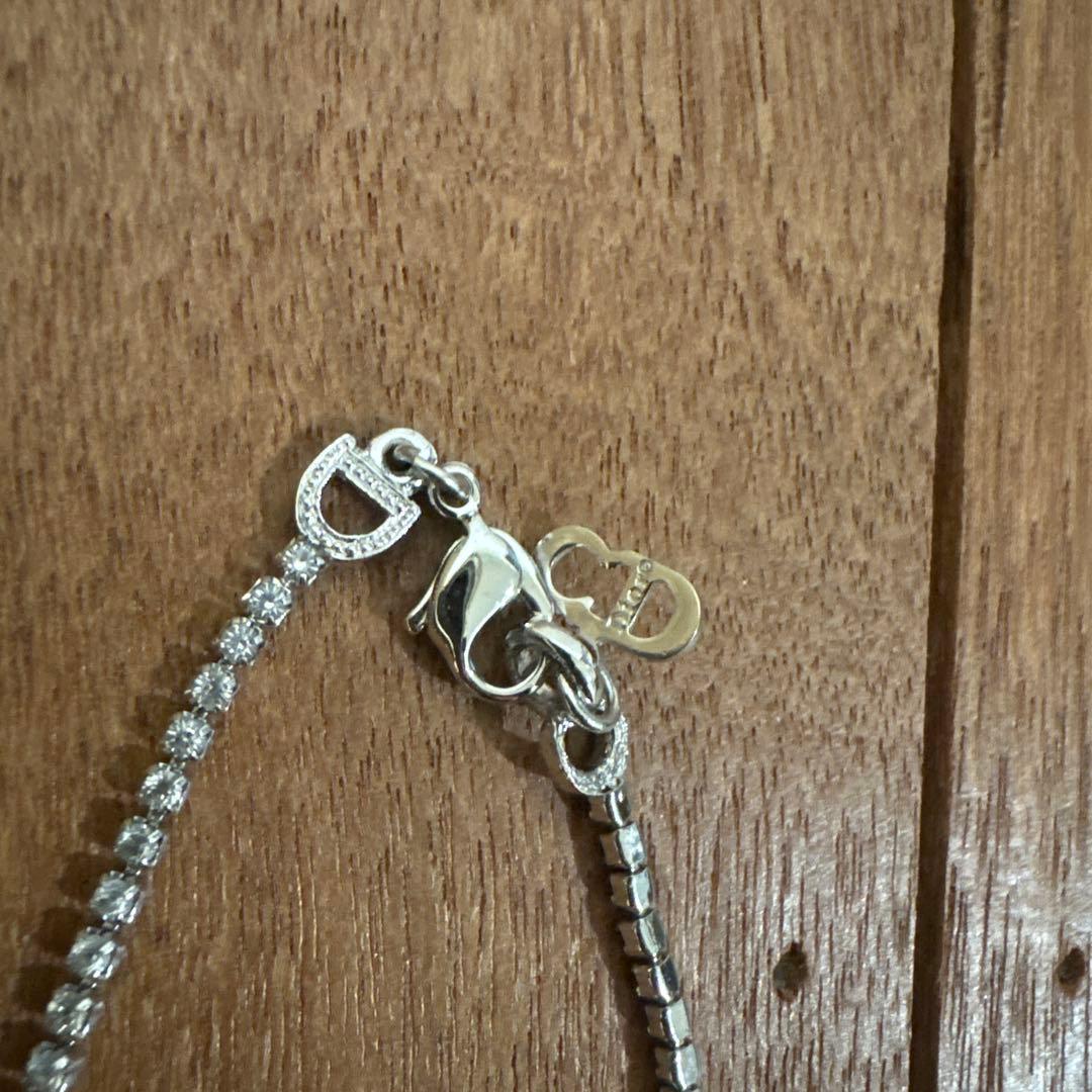 【未使用品】Dior Dロゴ ストーン ブレスレット シルバーカラー　保証書付