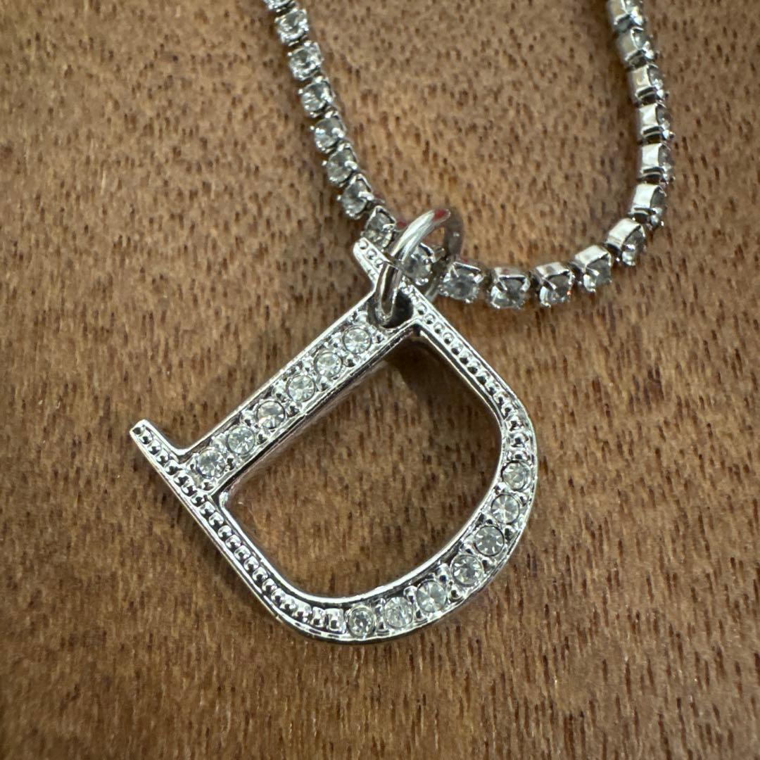 【未使用品】Dior Dロゴ ストーン ブレスレット シルバーカラー　保証書付