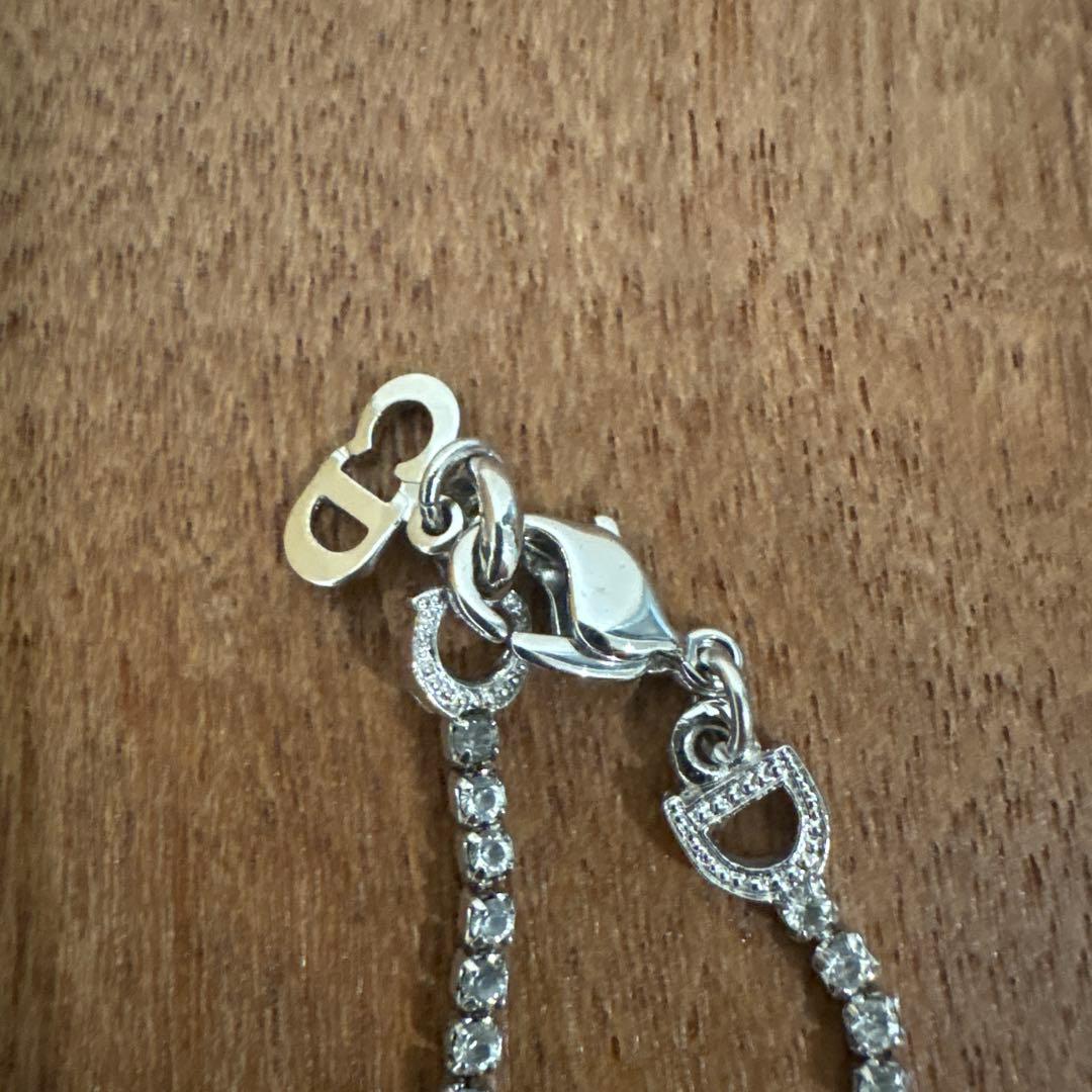 【未使用品】Dior Dロゴ ストーン ブレスレット シルバーカラー　保証書付