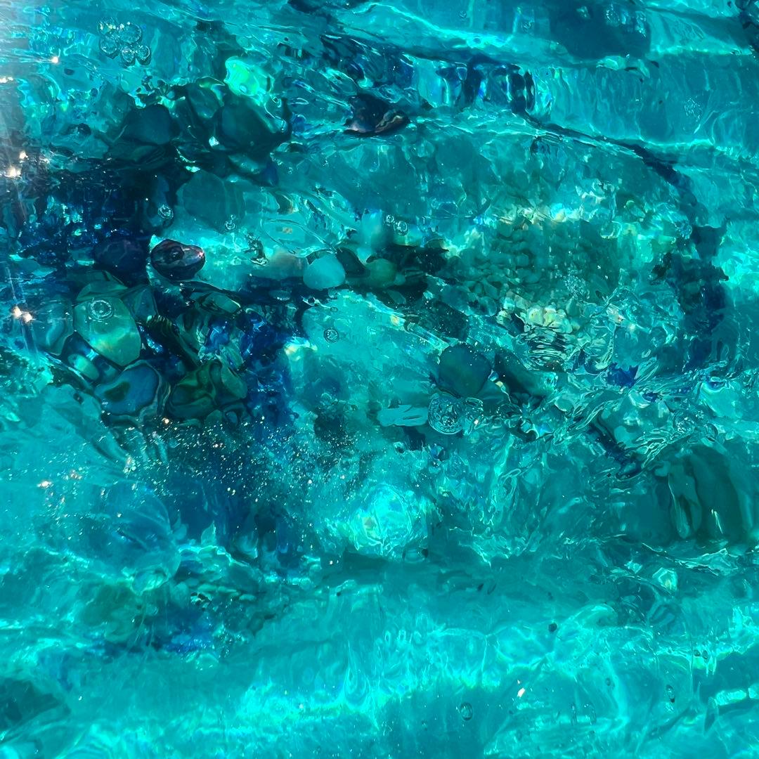 【波紋アート】Real Ocean／立体オブジェ／30cmプリズム×6cm